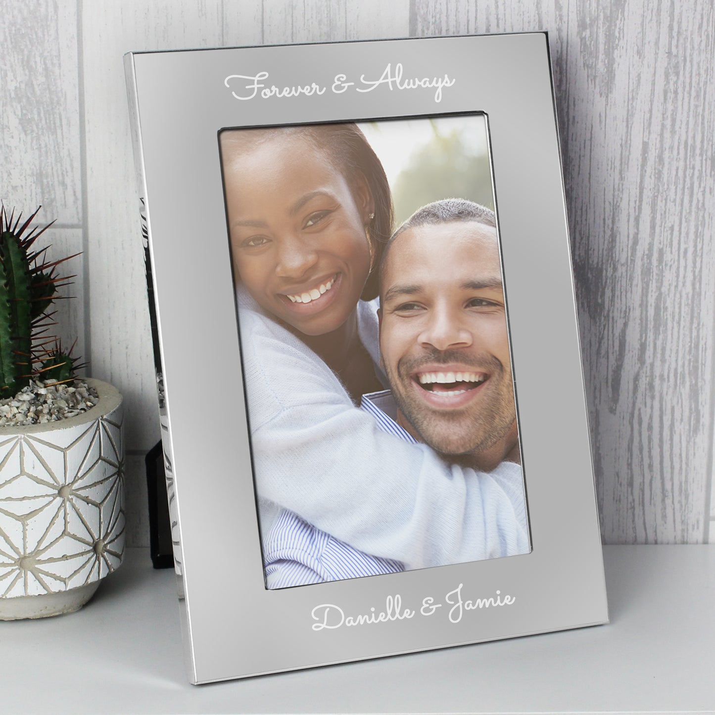 Personalised Free Text 7 x 5 Silver Photo Frame