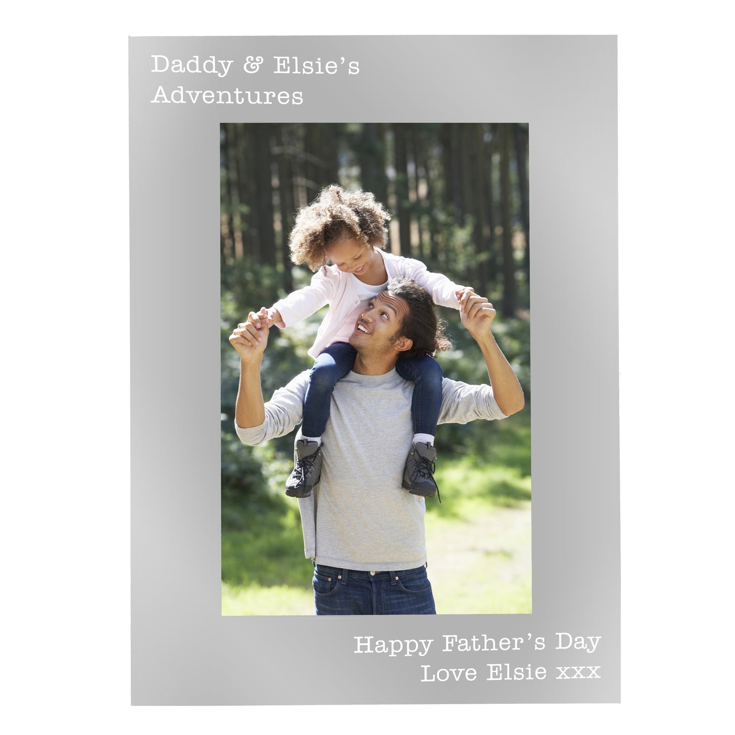 Personalised Free Text 7 x 5 Silver Photo Frame