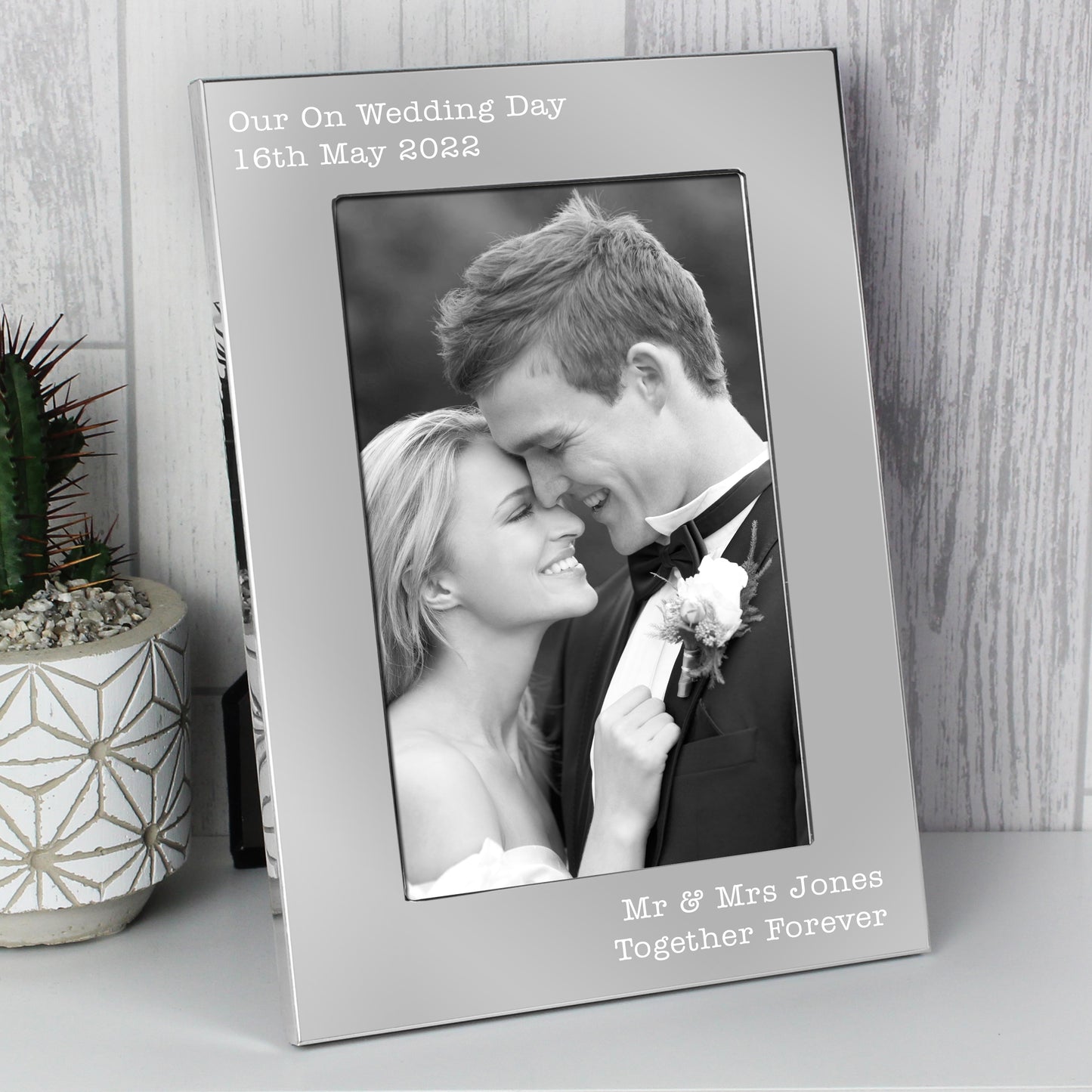 Personalised Free Text 7 x 5 Silver Photo Frame