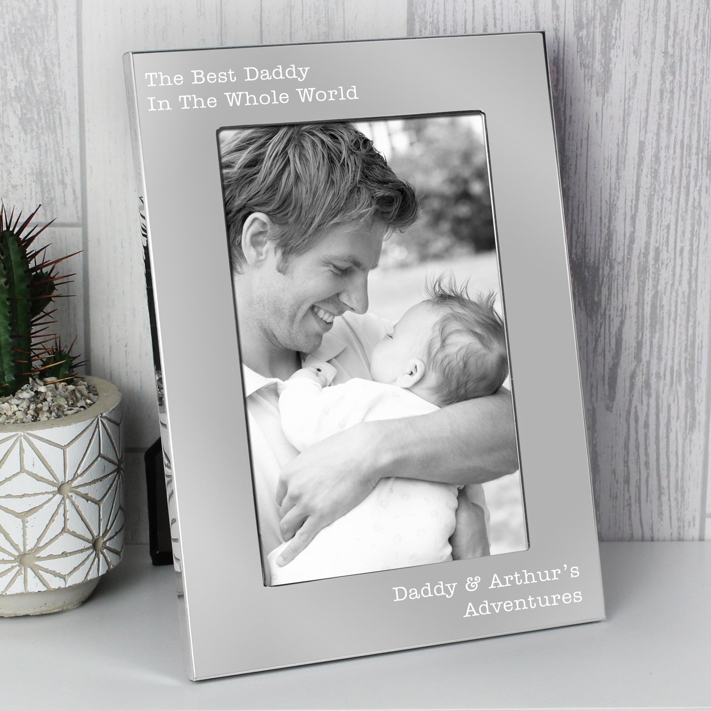 Personalised Free Text 7 x 5 Silver Photo Frame