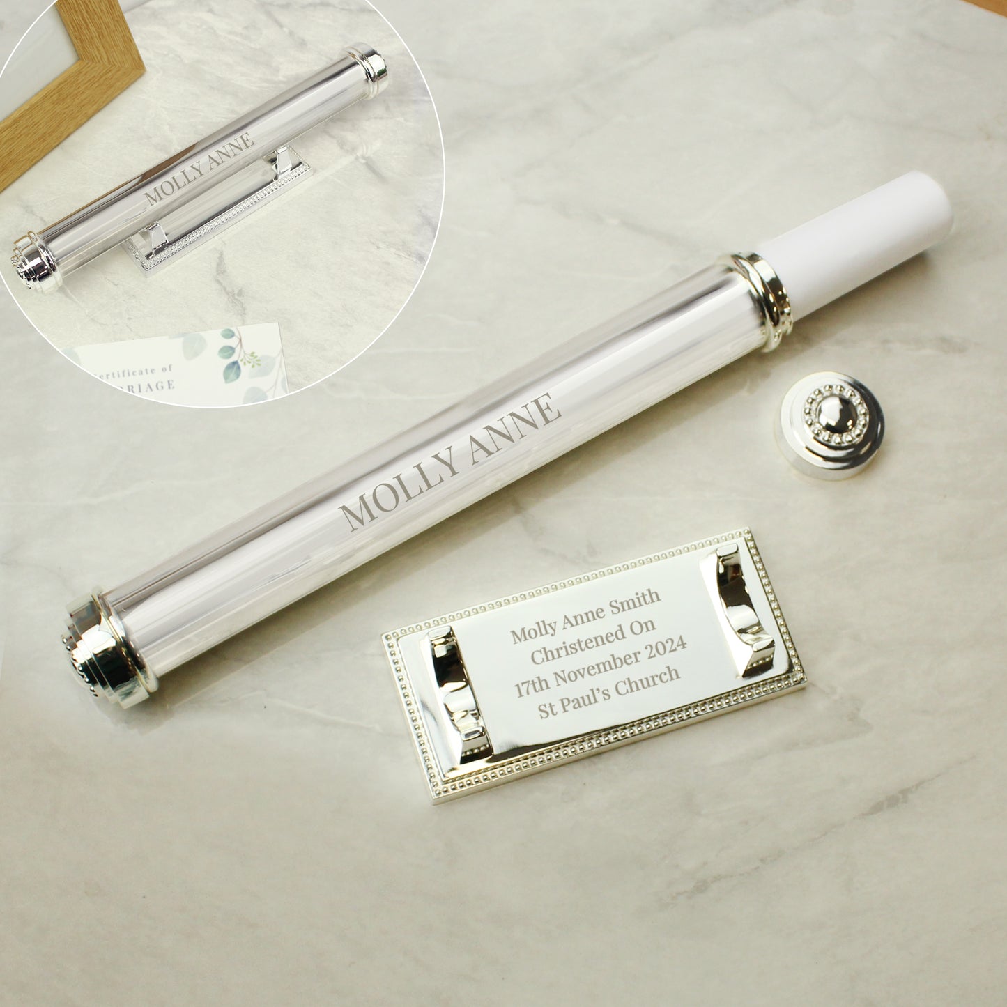 Personalised Free Text Silver Plated Certificate Holder