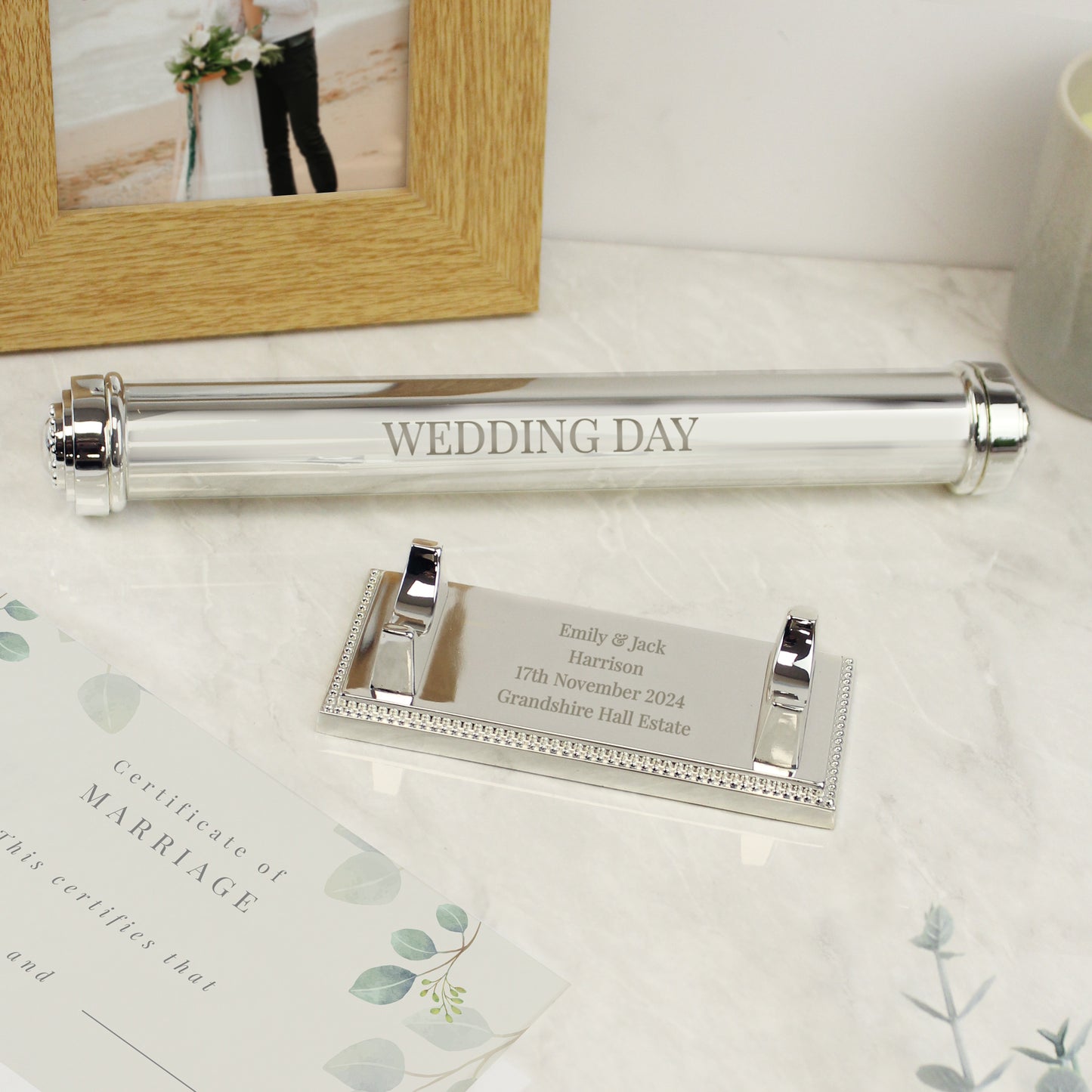 Personalised Free Text Silver Plated Certificate Holder