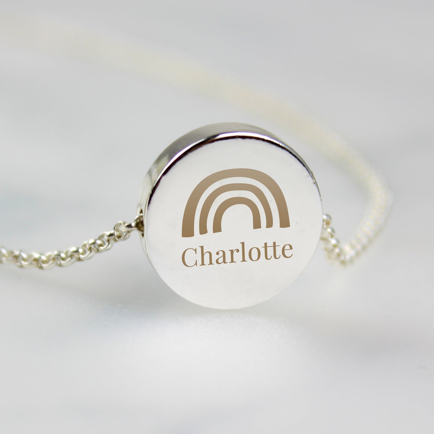 Personalised Rainbow Disc Necklace