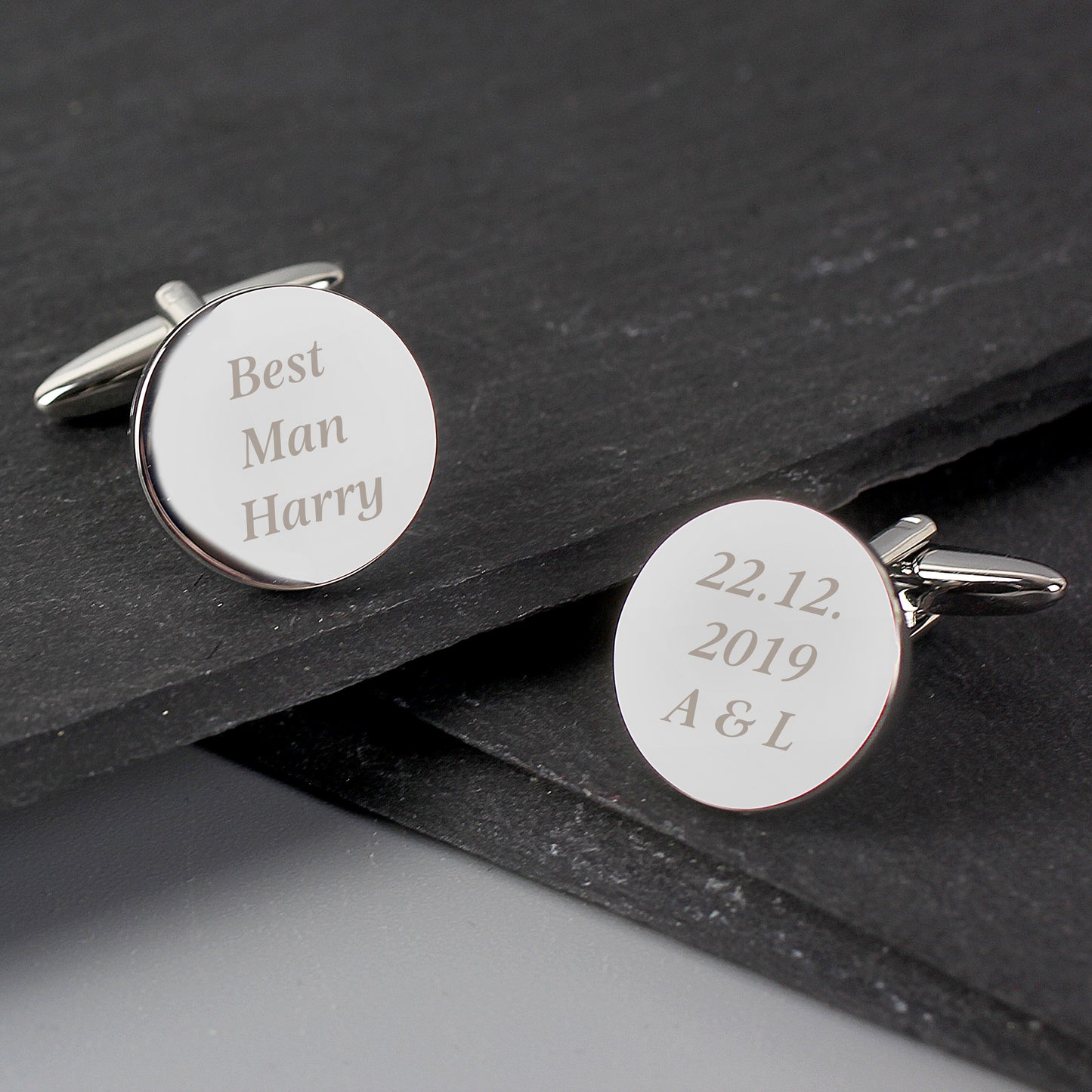 Personalised Any Message Round Cufflinks