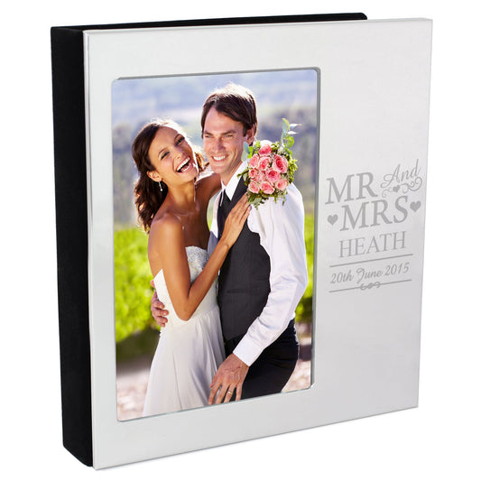 Personalised Mr & Mrs Photo Frame Album 6x4