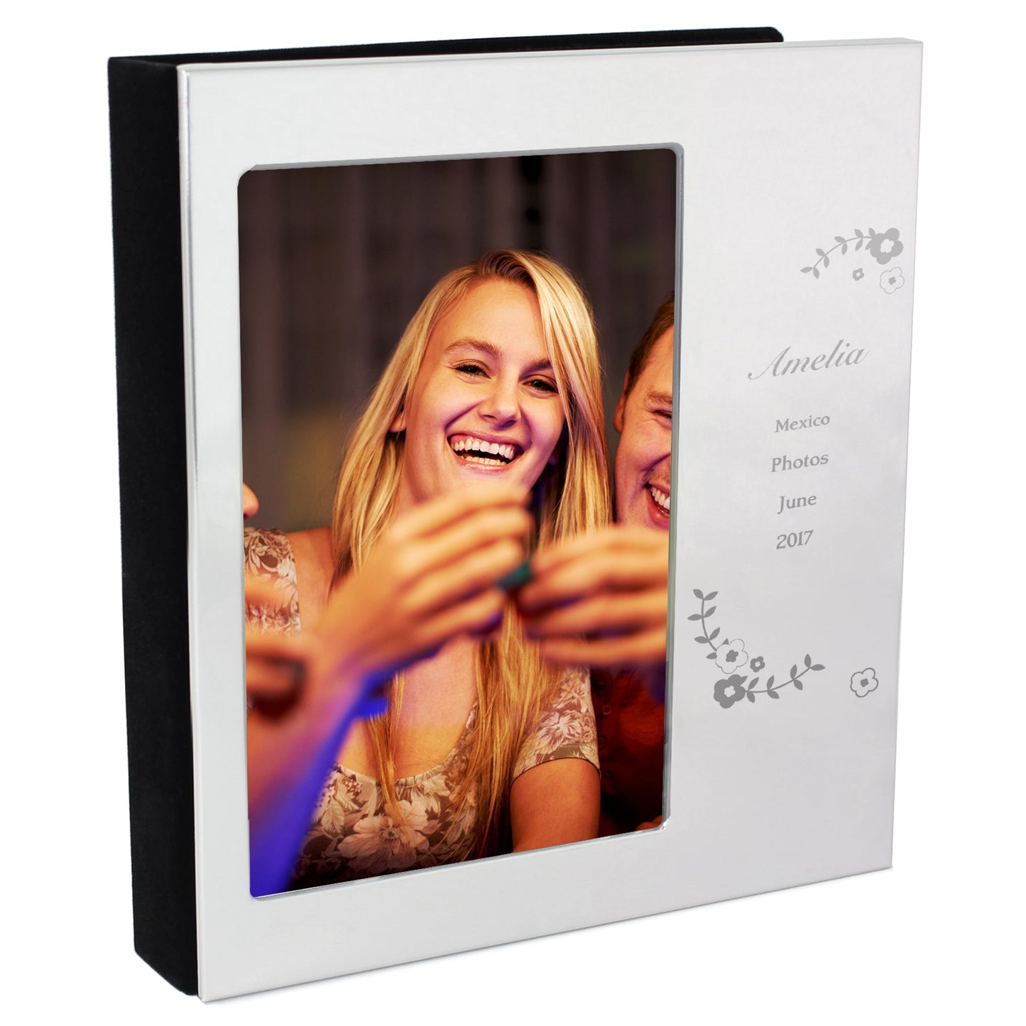 Personalised Vintage Floral 6x4 Photo Frame Album