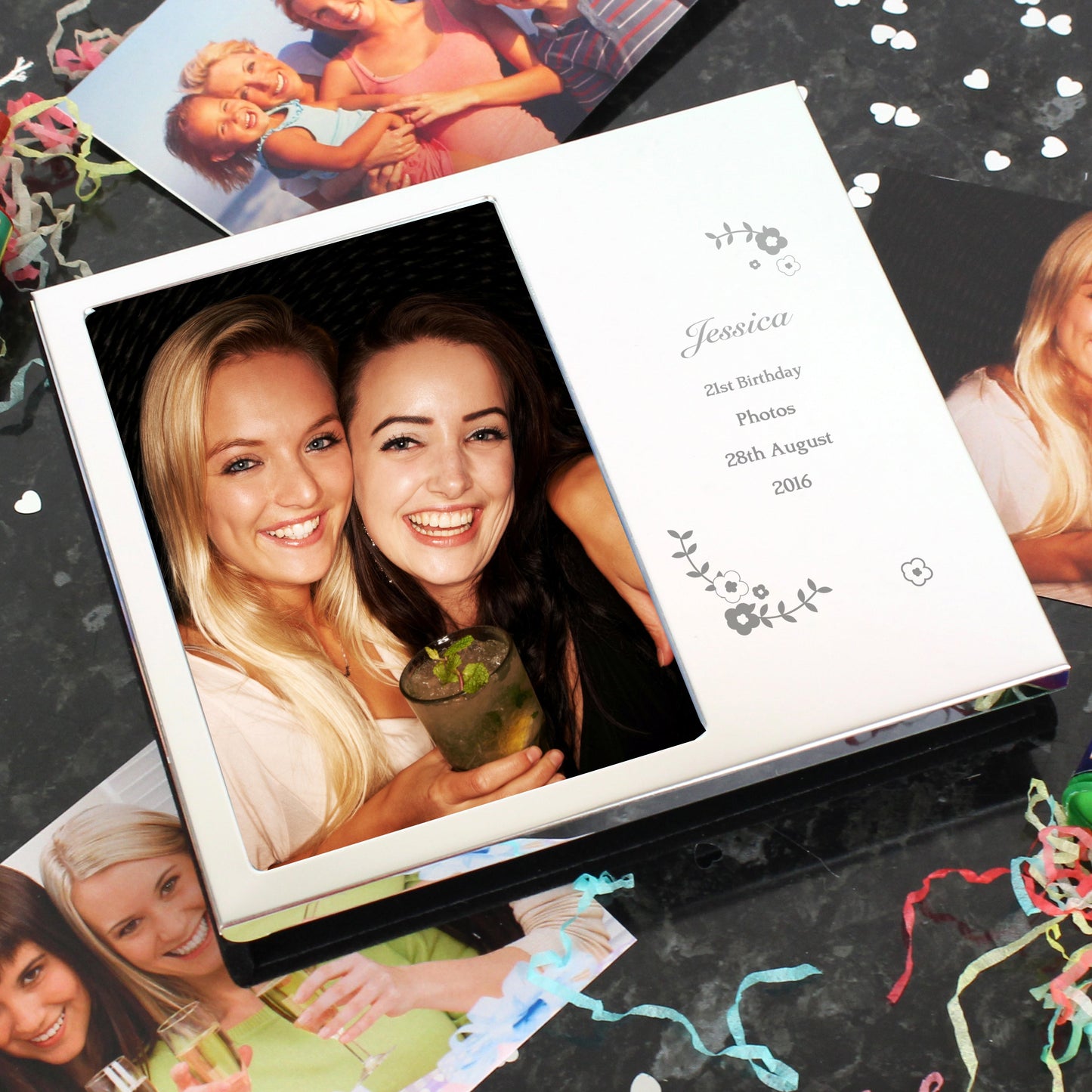 Personalised Vintage Floral 6x4 Photo Frame Album