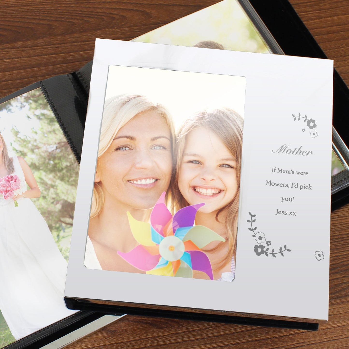 Personalised Vintage Floral 6x4 Photo Frame Album