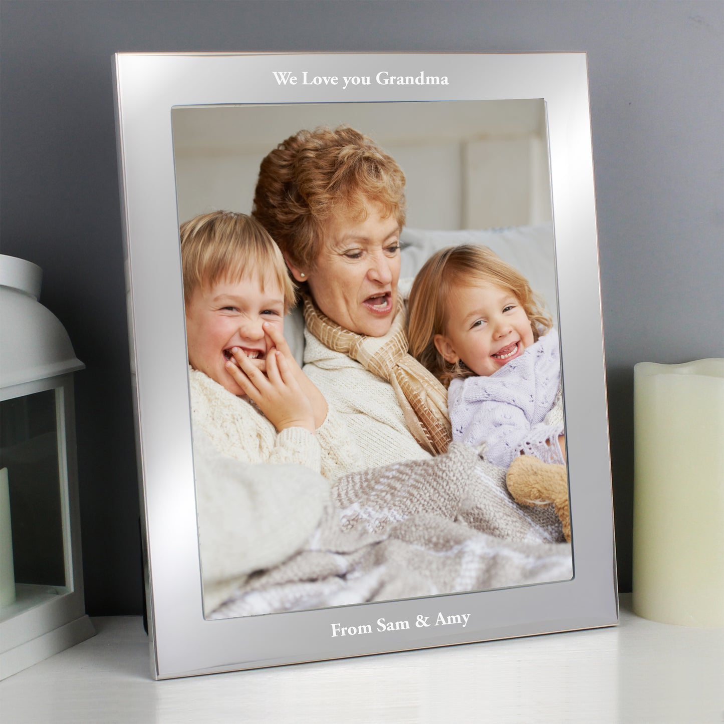 Personalised Any Message 10x8 Silver Photo Frame