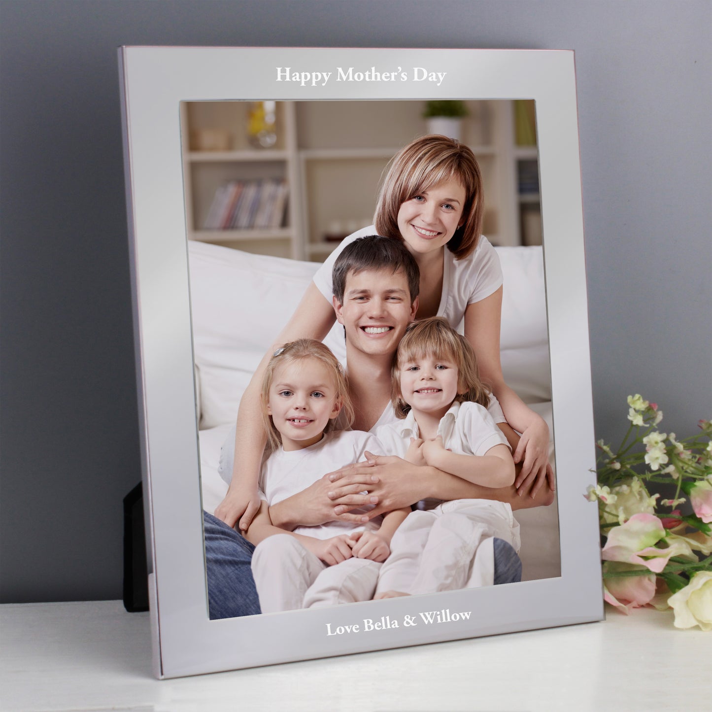 Personalised Any Message 10x8 Silver Photo Frame