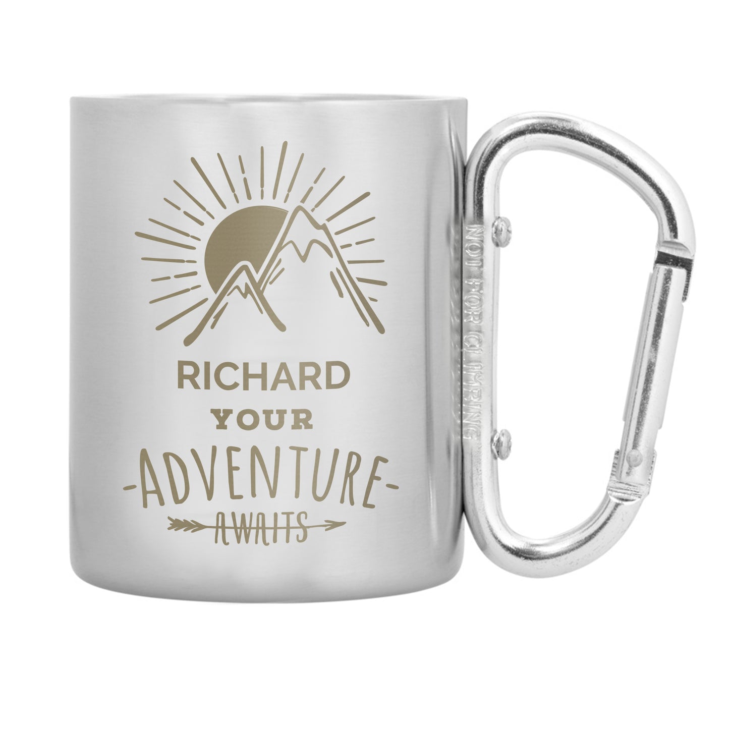 Personalised 'Adventure Awaits' Stainless Steel Mug