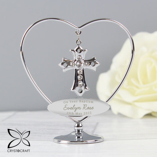 Personalised Crystocraft Cross Ornament