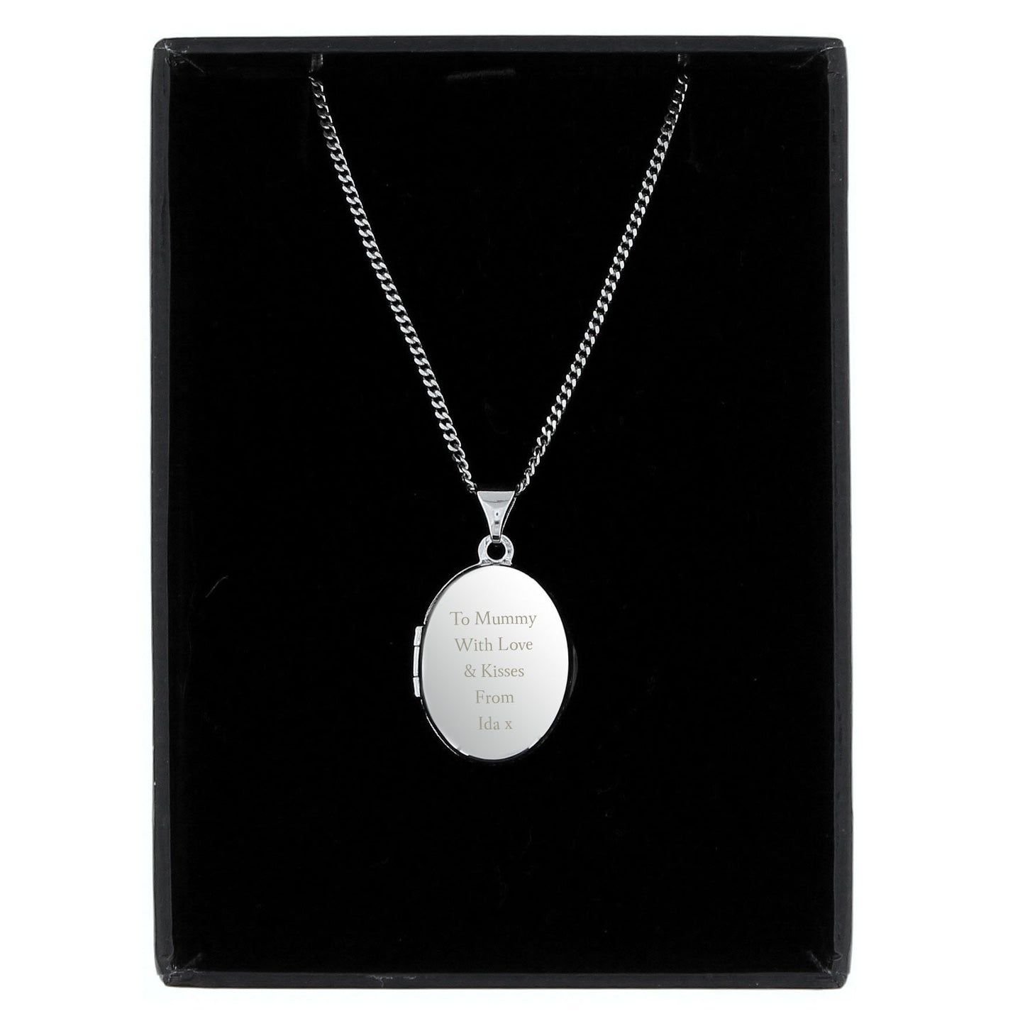 Personalised Sterling Silver Oval Locket Necklace