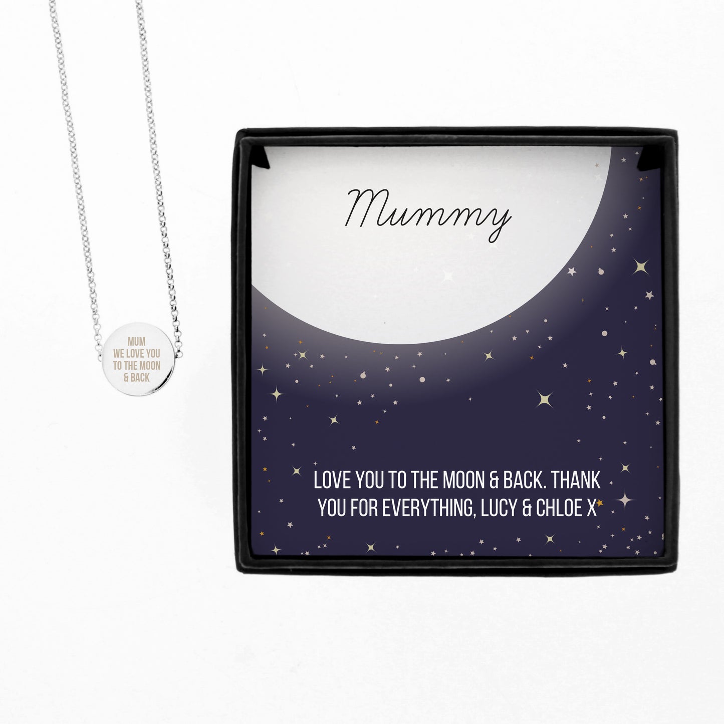 Personalised Sentiment Disc Necklace and Box