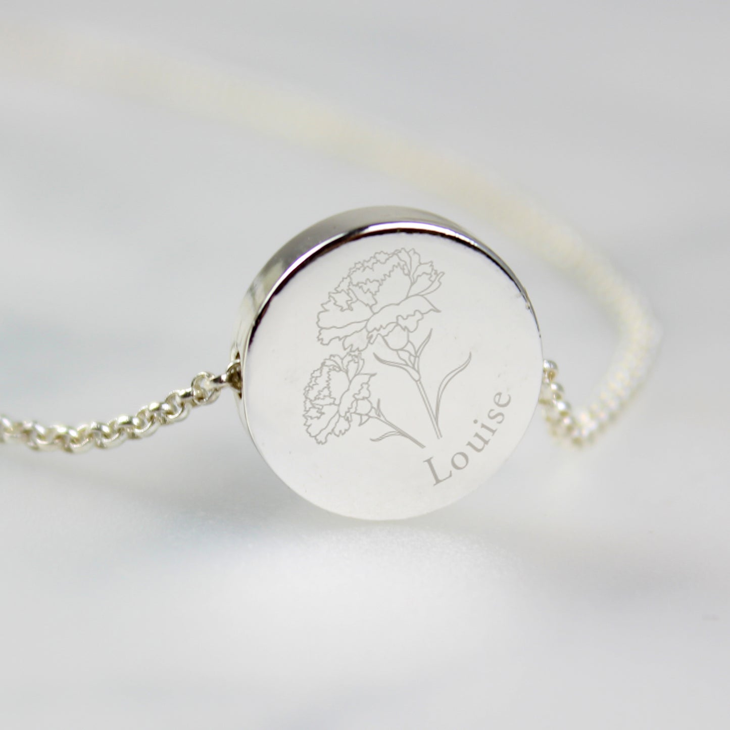 Personalised January Birth Flower Necklace and Box