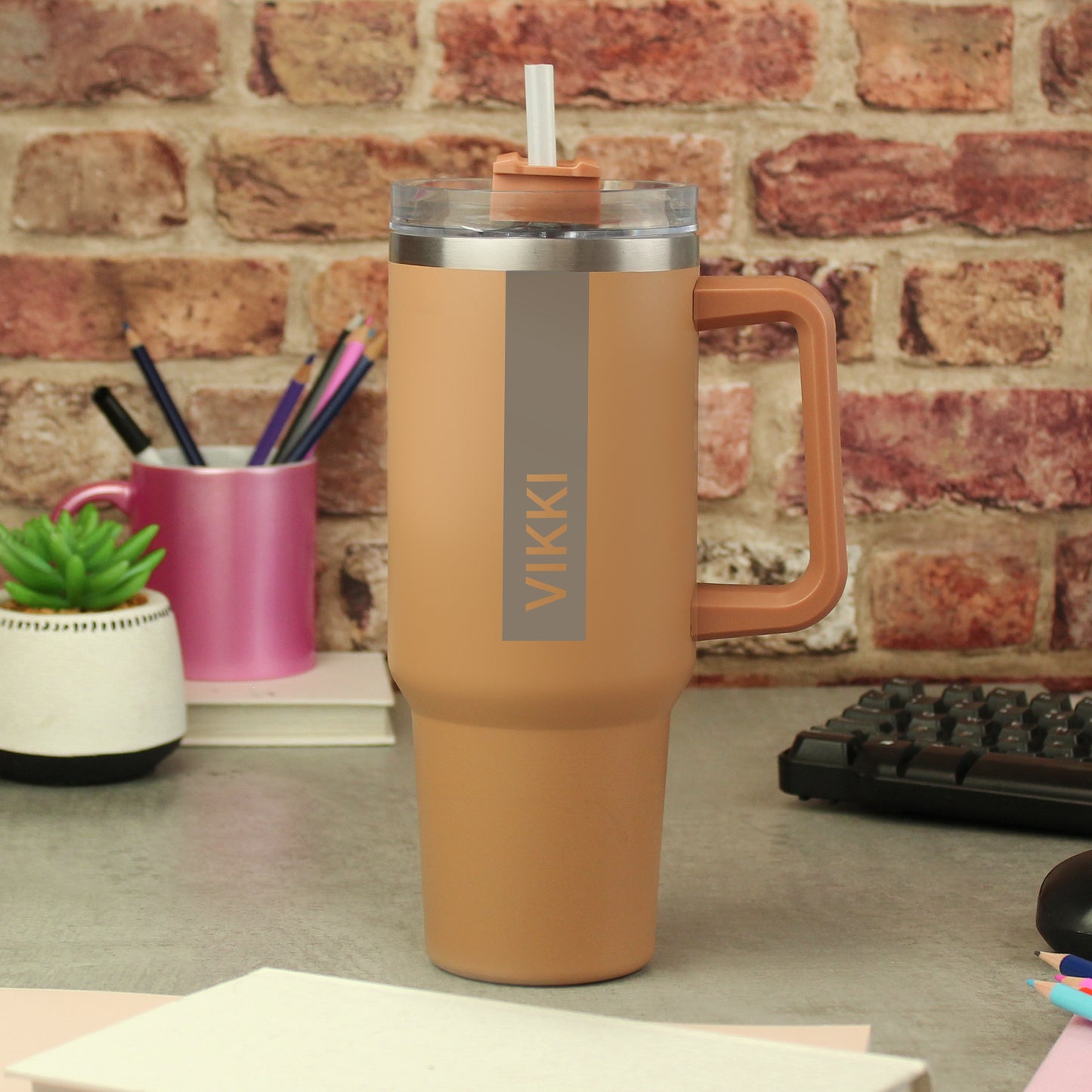 Personalised 40oz Brown Travel Cup