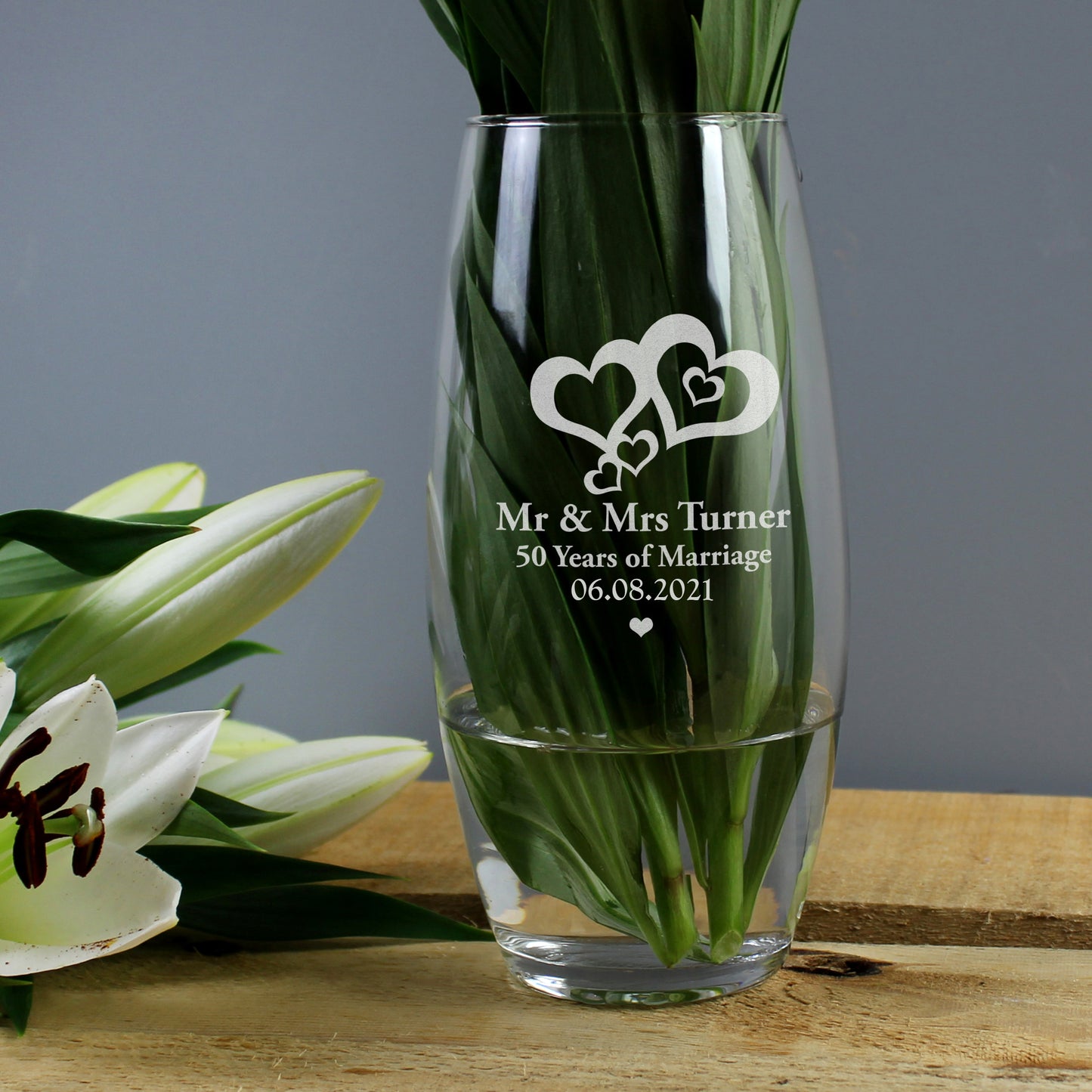 Personalised Love Hearts Bullet Vase