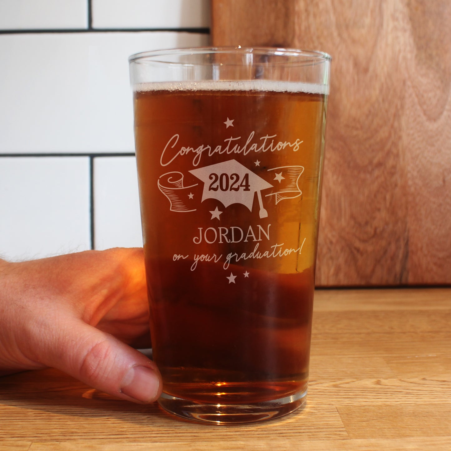 Personalised Graduation Pint Glass Â 