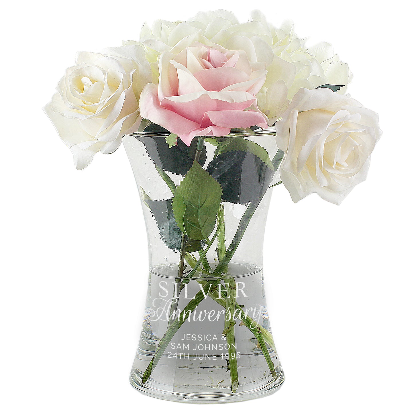 Personalised 'Silver Anniversary' Glass Vase