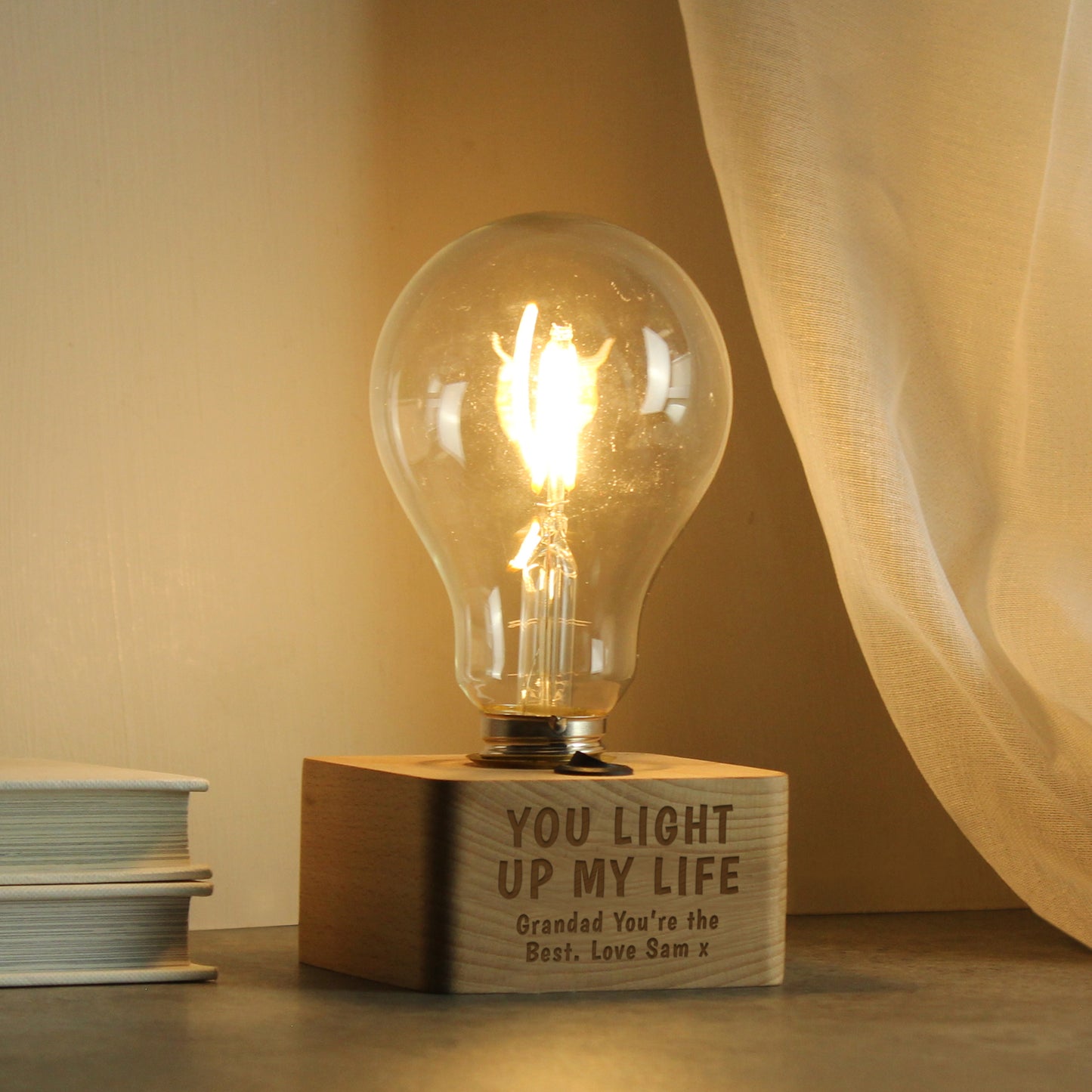 Personalised You Light Up My Life LED Bulb Table Lamp