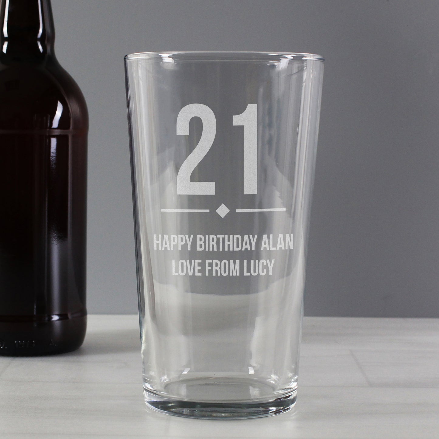 Personalised Big Age Birthday Pint Glass