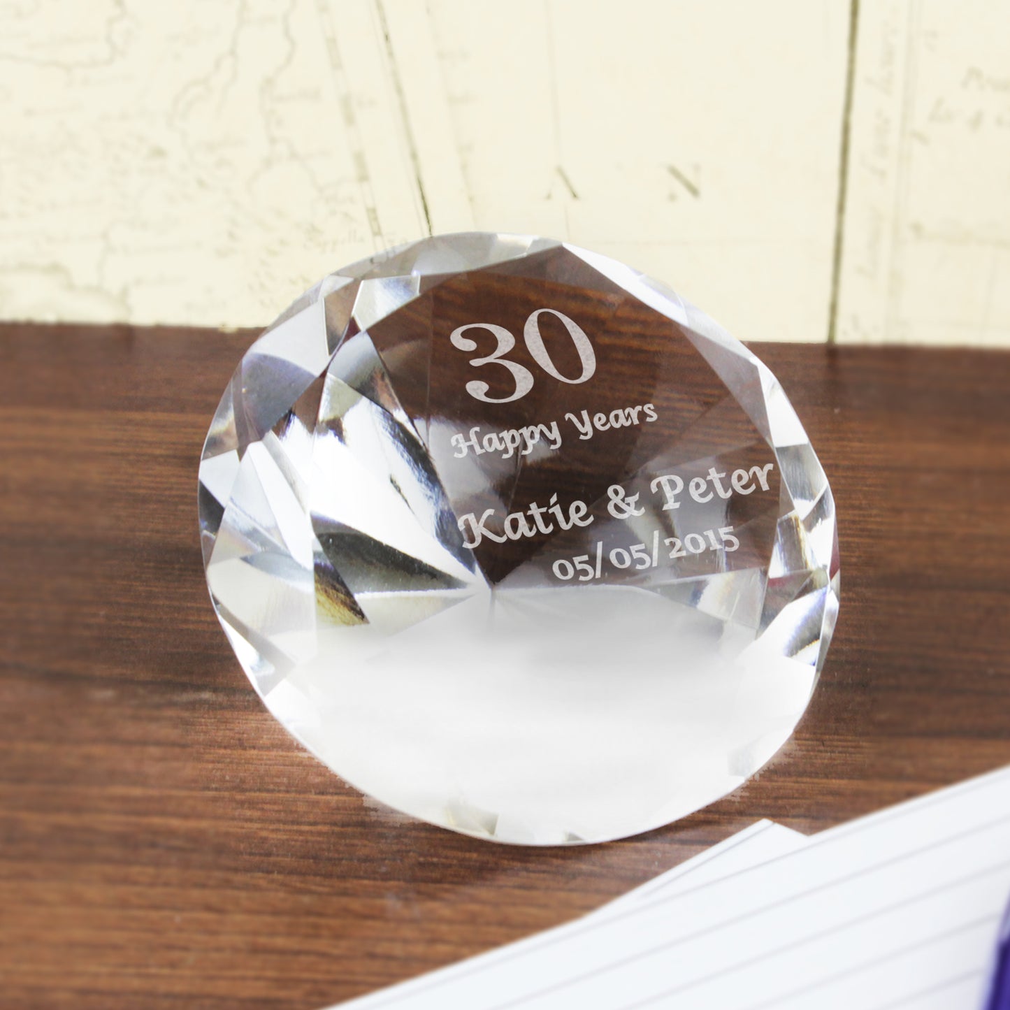 Personalised Big Numbers Diamond Paperweight