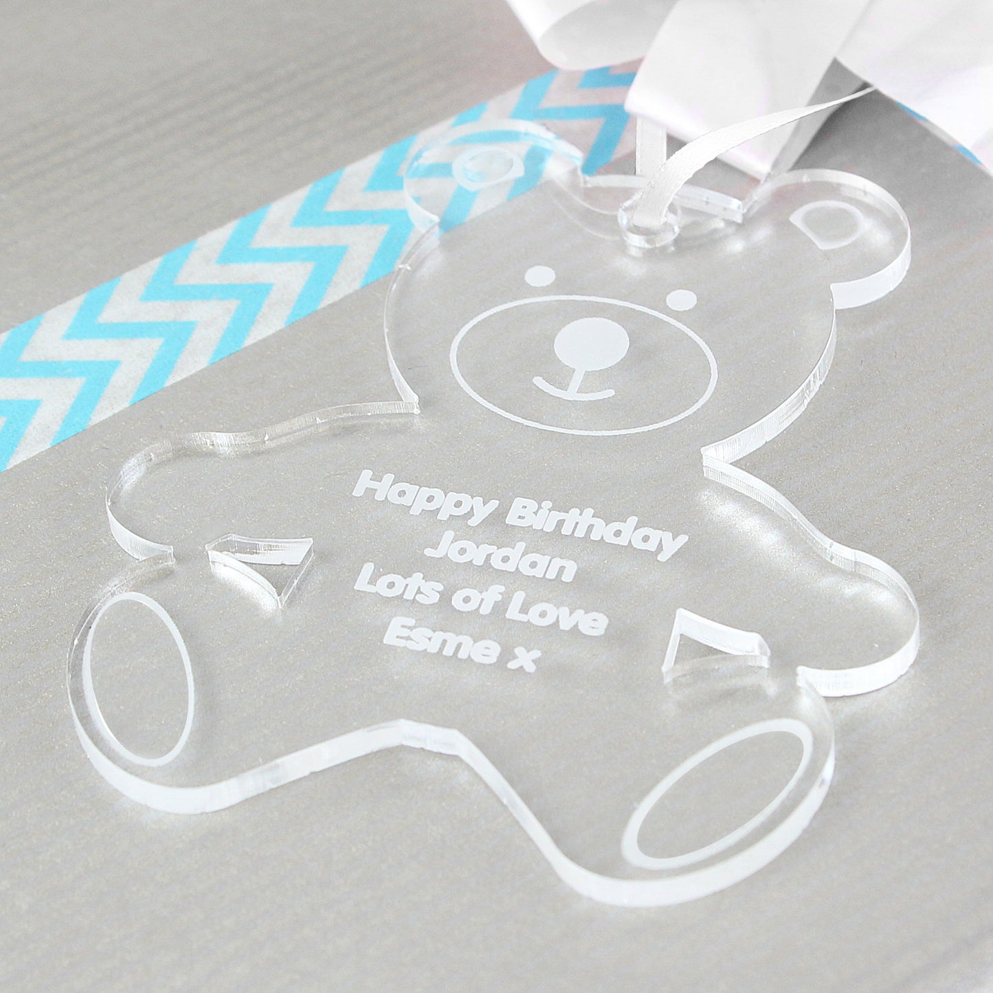 Personalised Acrylic Teddy Bear Decoration