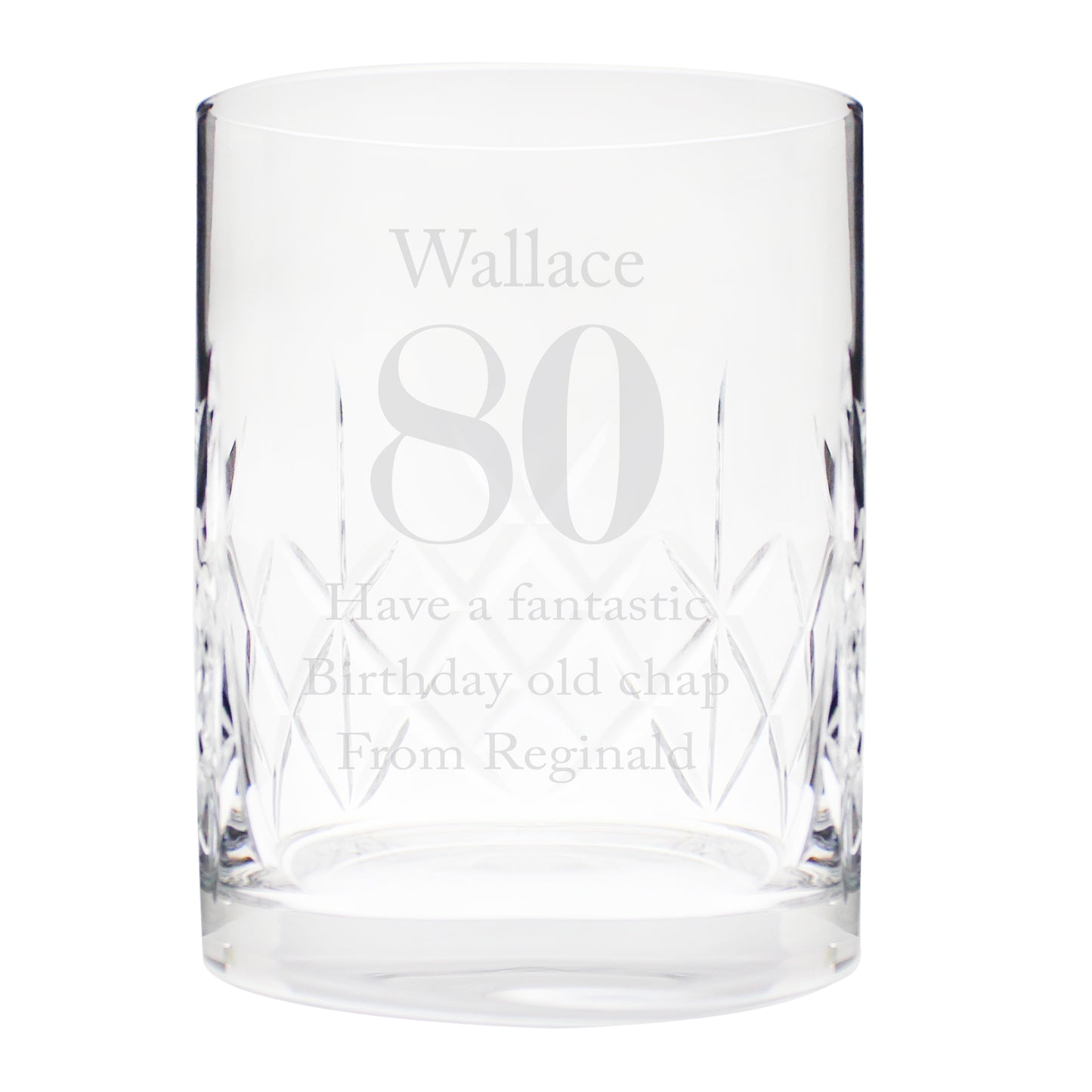 Personalised Big Age Cut Crystal Whisky Tumbler