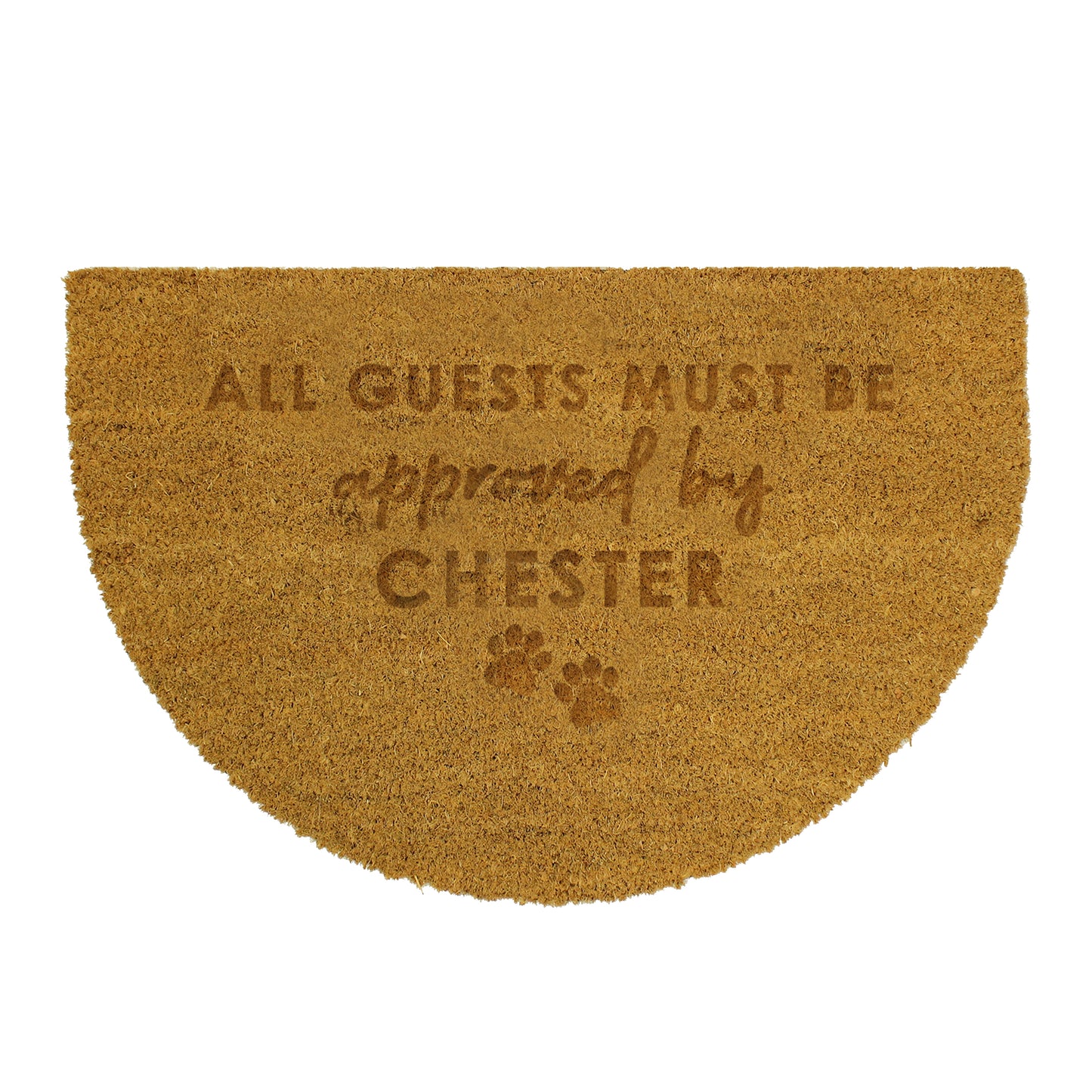 Personalised Approved By The Pet Half Moon Indoor Doormat