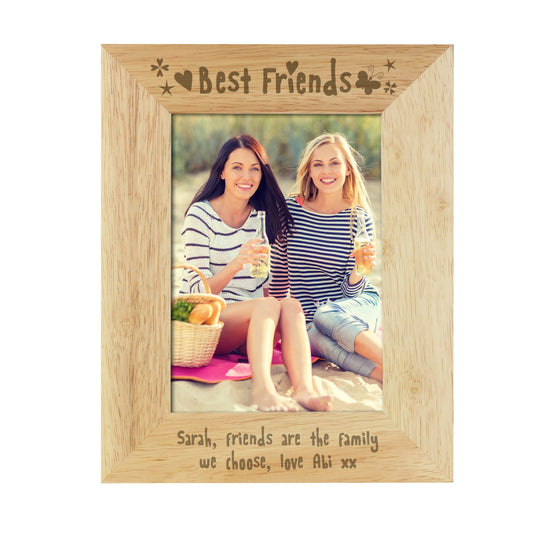 Personalised Best Friends 5x7 Wooden Photo Frame