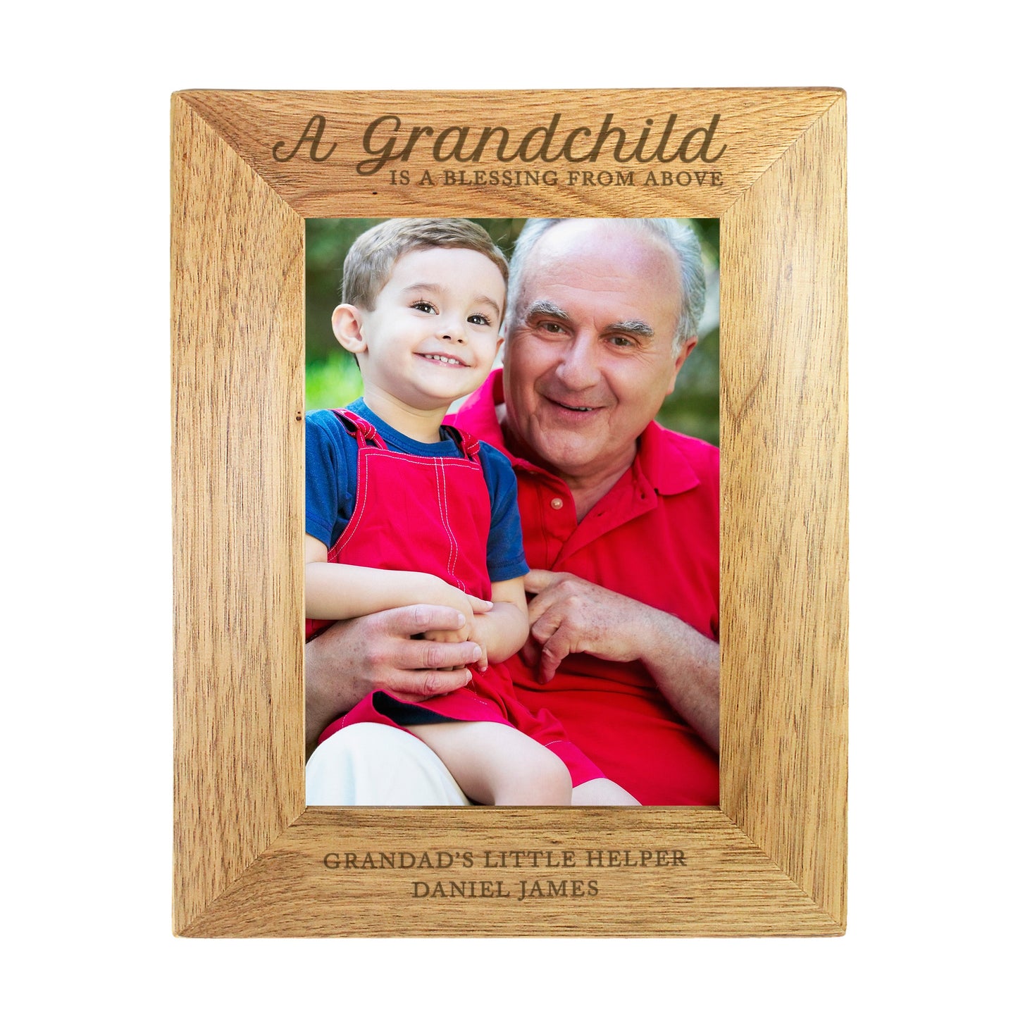 Personalised 'A Grandchild is a Blessing' 5x7 Wooden Photo Frame