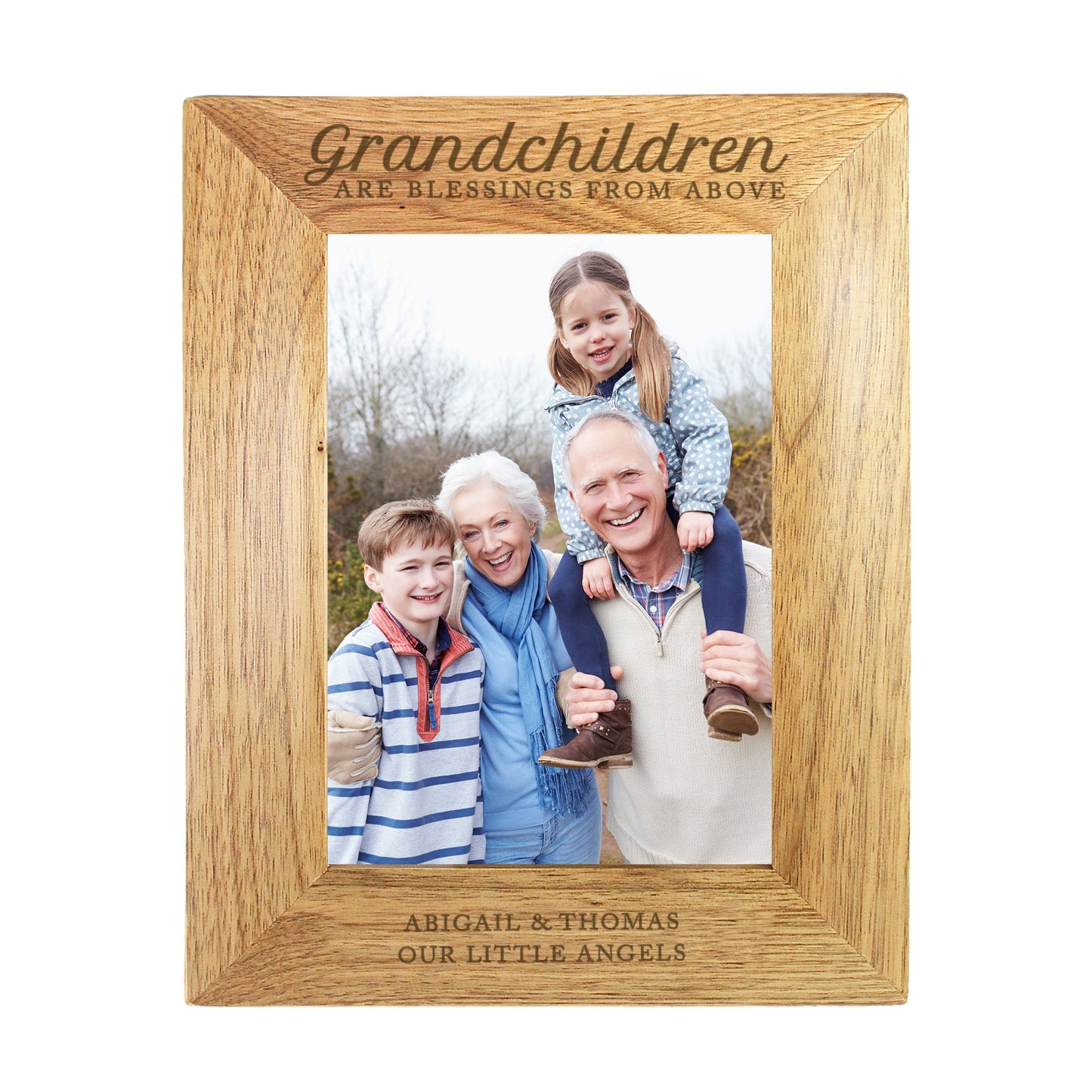 Personalised 'Grandchildren are a Blessing' 5x7 Wooden Photo Frame