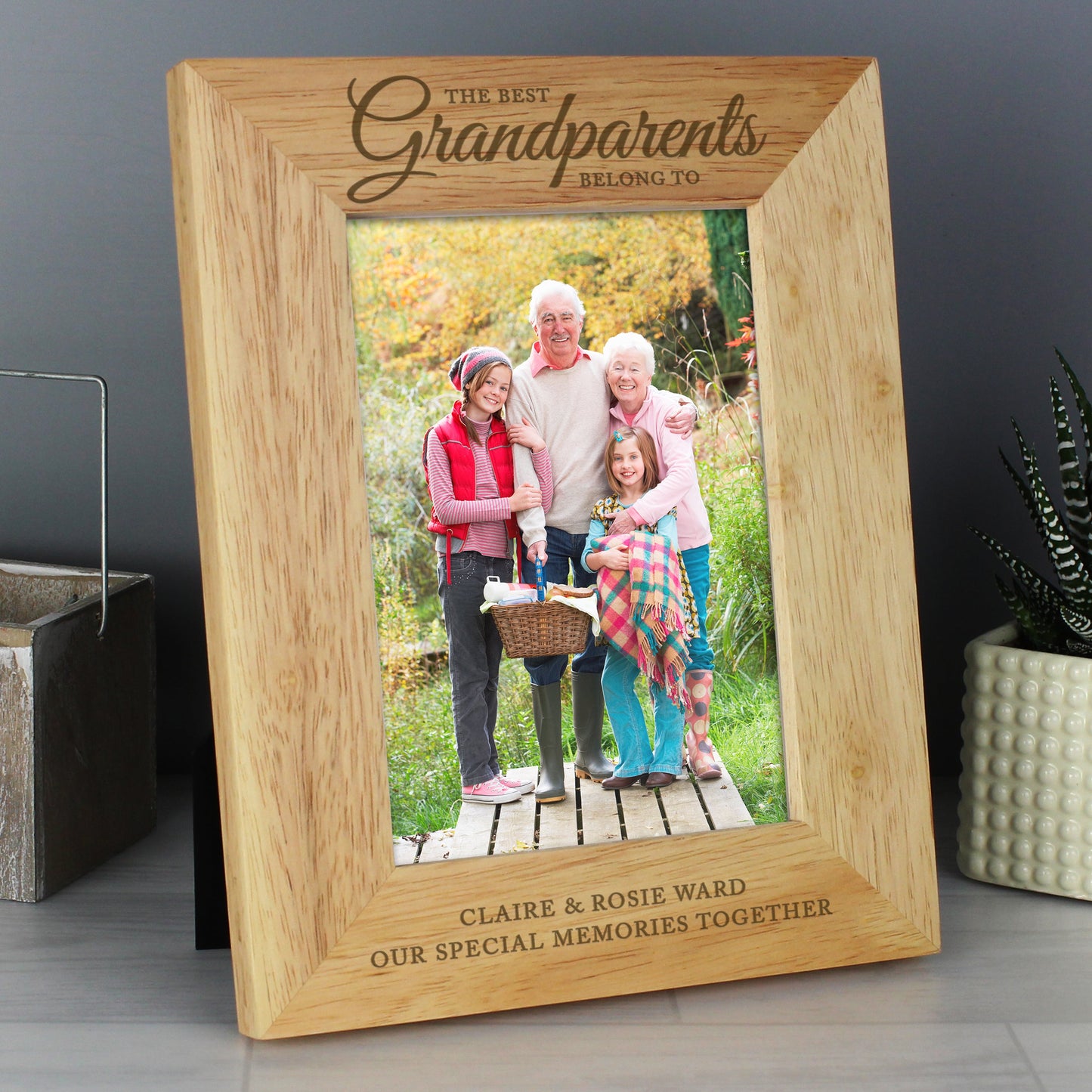 Personalised 'The Best Grandparents' 5x7 Wooden Photo Frame