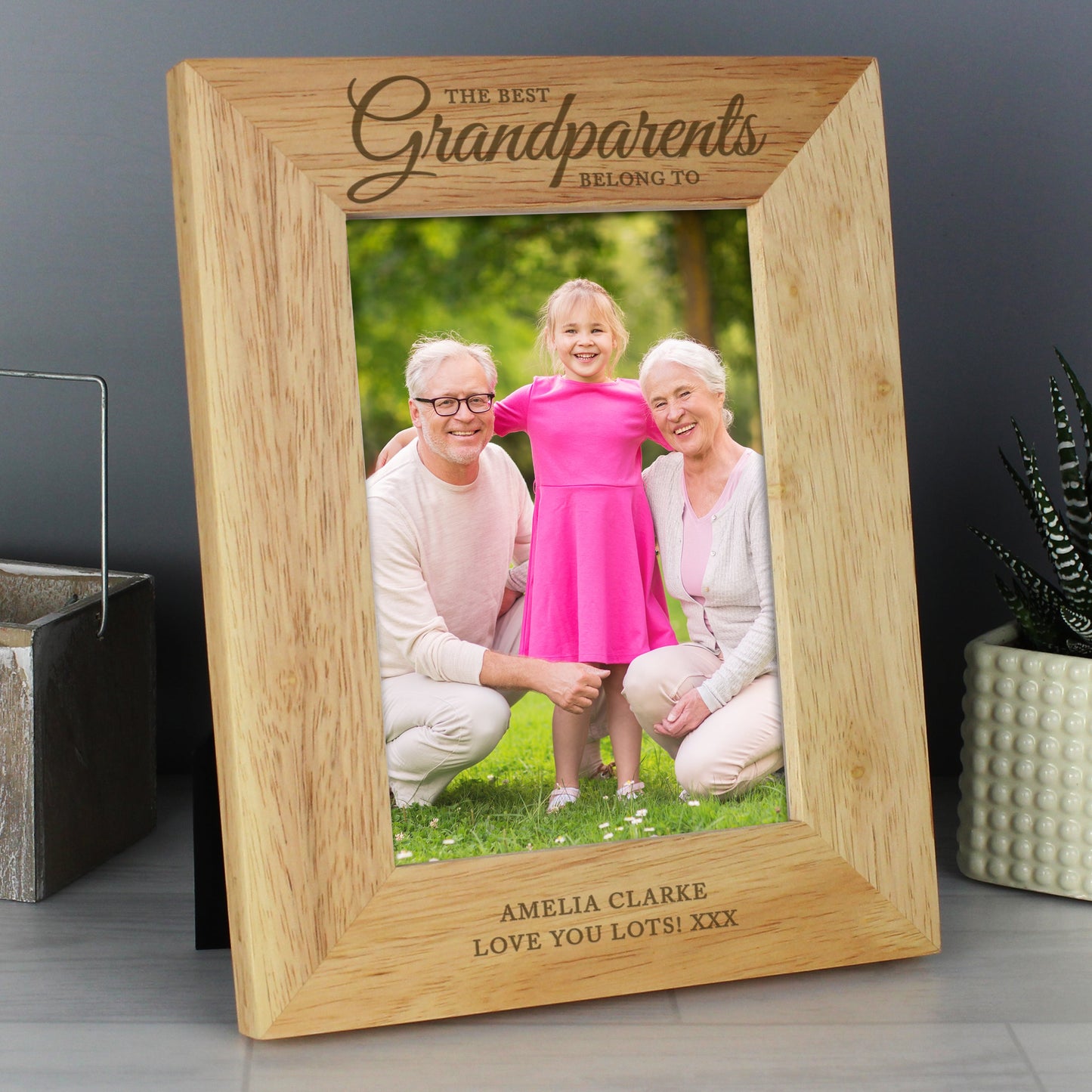 Personalised 'The Best Grandparents' 5x7 Wooden Photo Frame