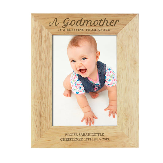 Personalised Godmother 5x7 Wooden Photo Frame