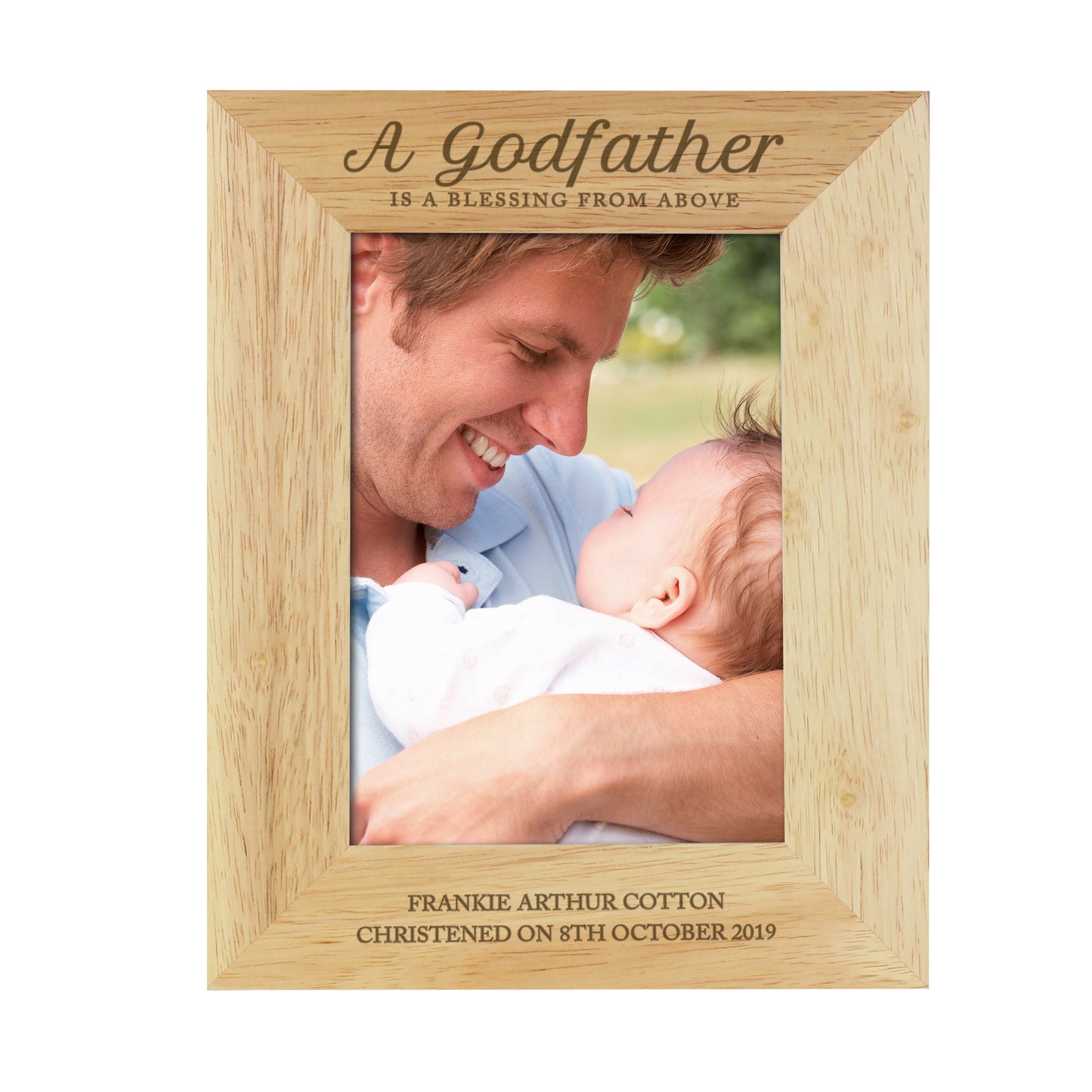 Personalised Godfather 5x7 Oak Finish Photo Frame