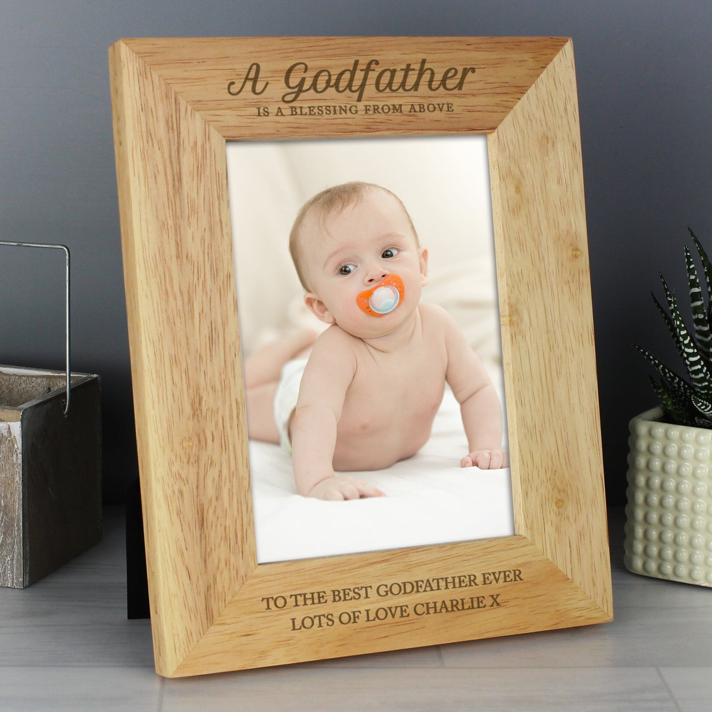 Personalised Godfather 5x7 Wooden Photo Frame