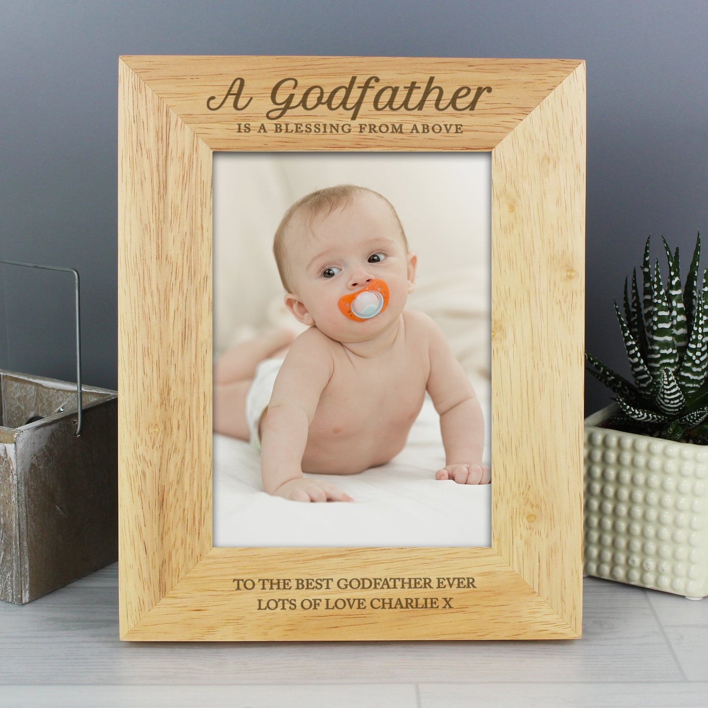 Personalised Godfather 5x7 Wooden Photo Frame