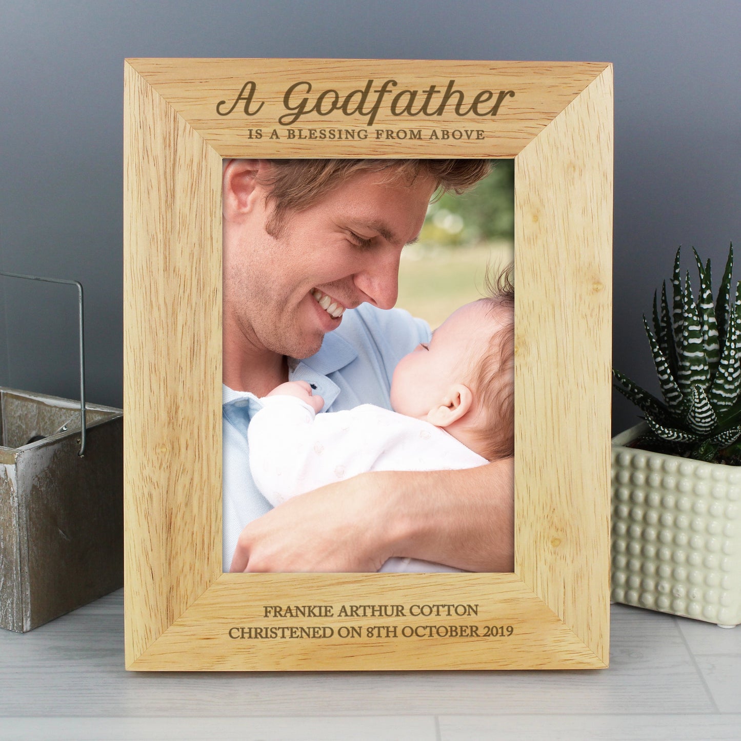 Personalised Godfather 5x7 Wooden Photo Frame