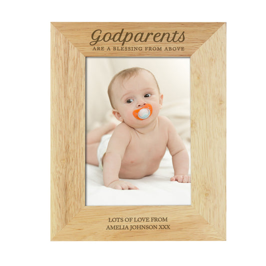 Personalised Godparents 5x7 Wooden Photo Frame