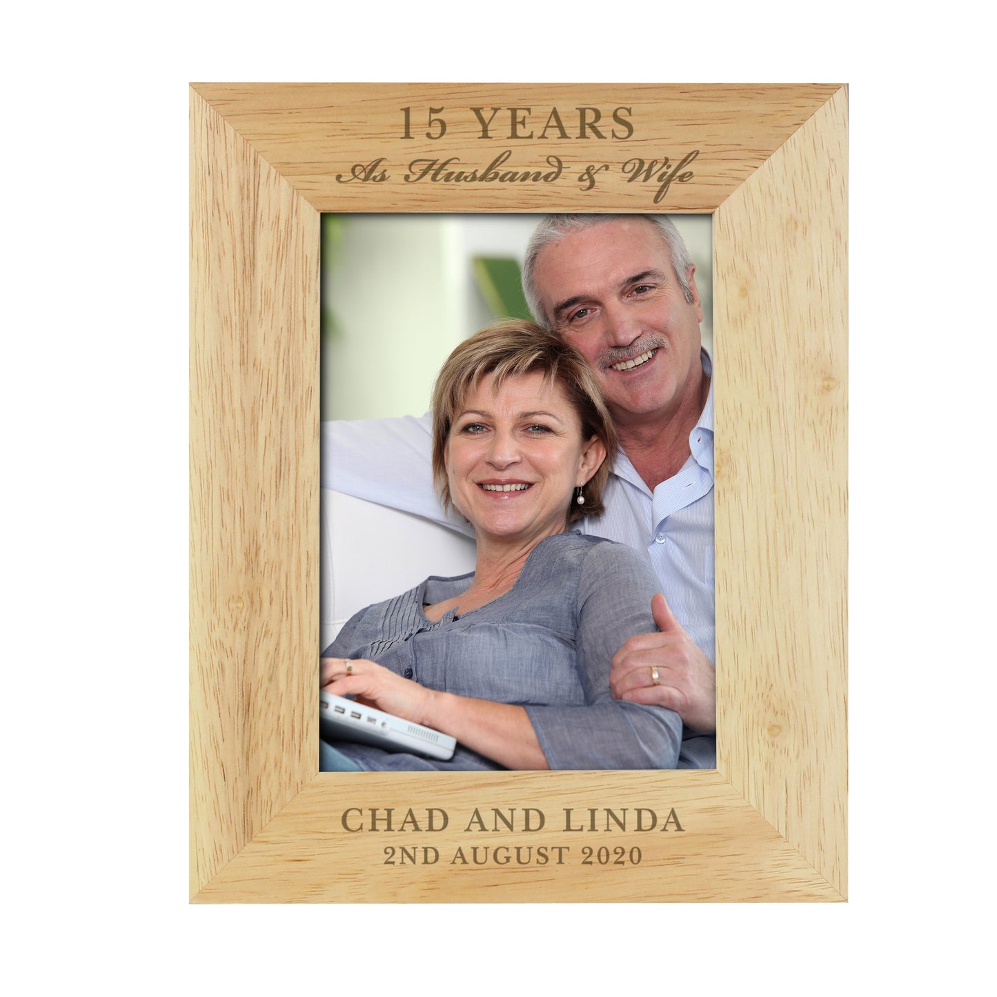 Personalised Anniversary 5x7 Wooden Photo Frame