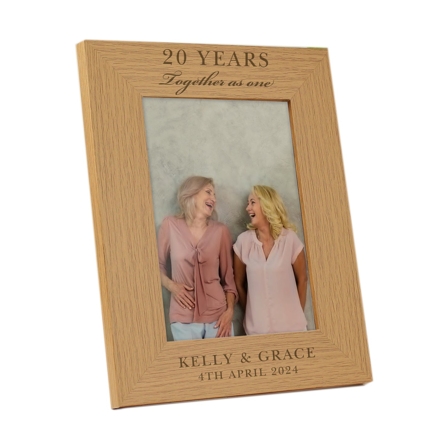 Personalised Anniversary 5x7 Oak Finish Photo Frame