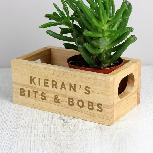 Personalised Bits & Bobs Mini Wooden Crate