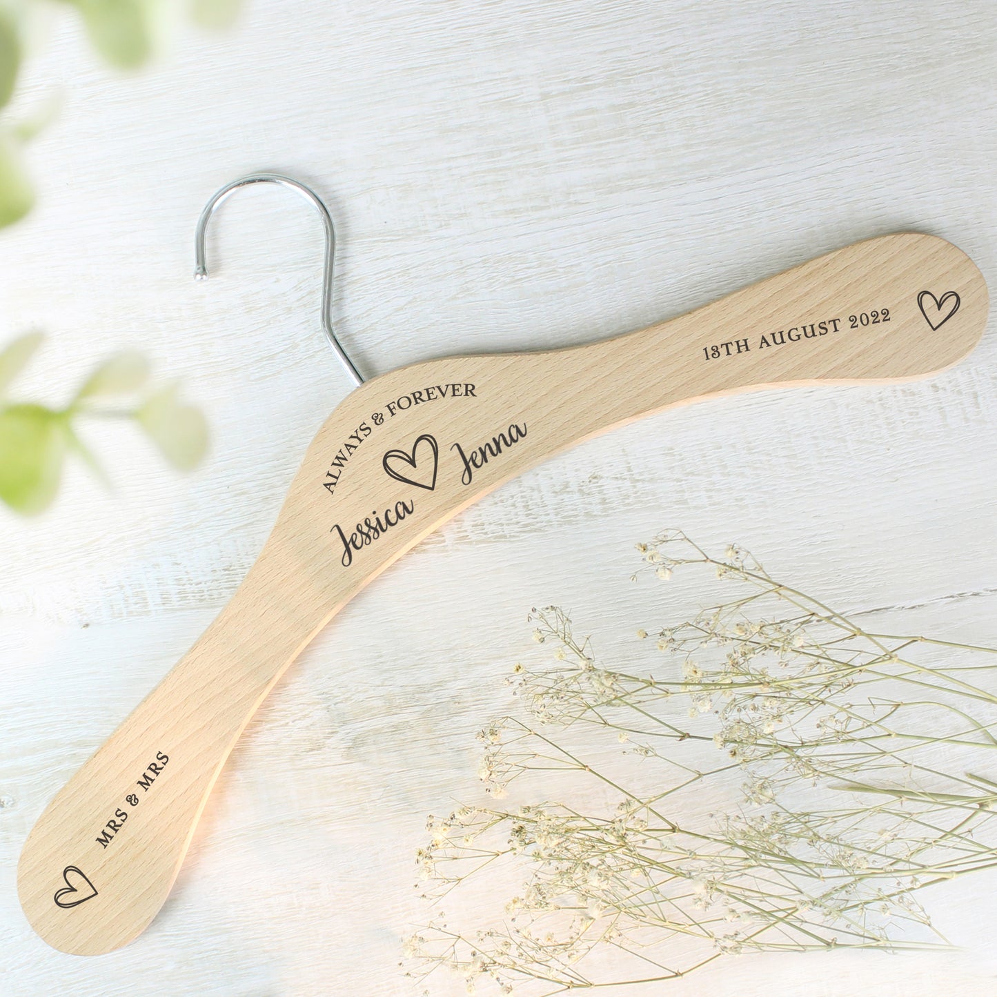 Personalised Always & Forever Wooden Hanger