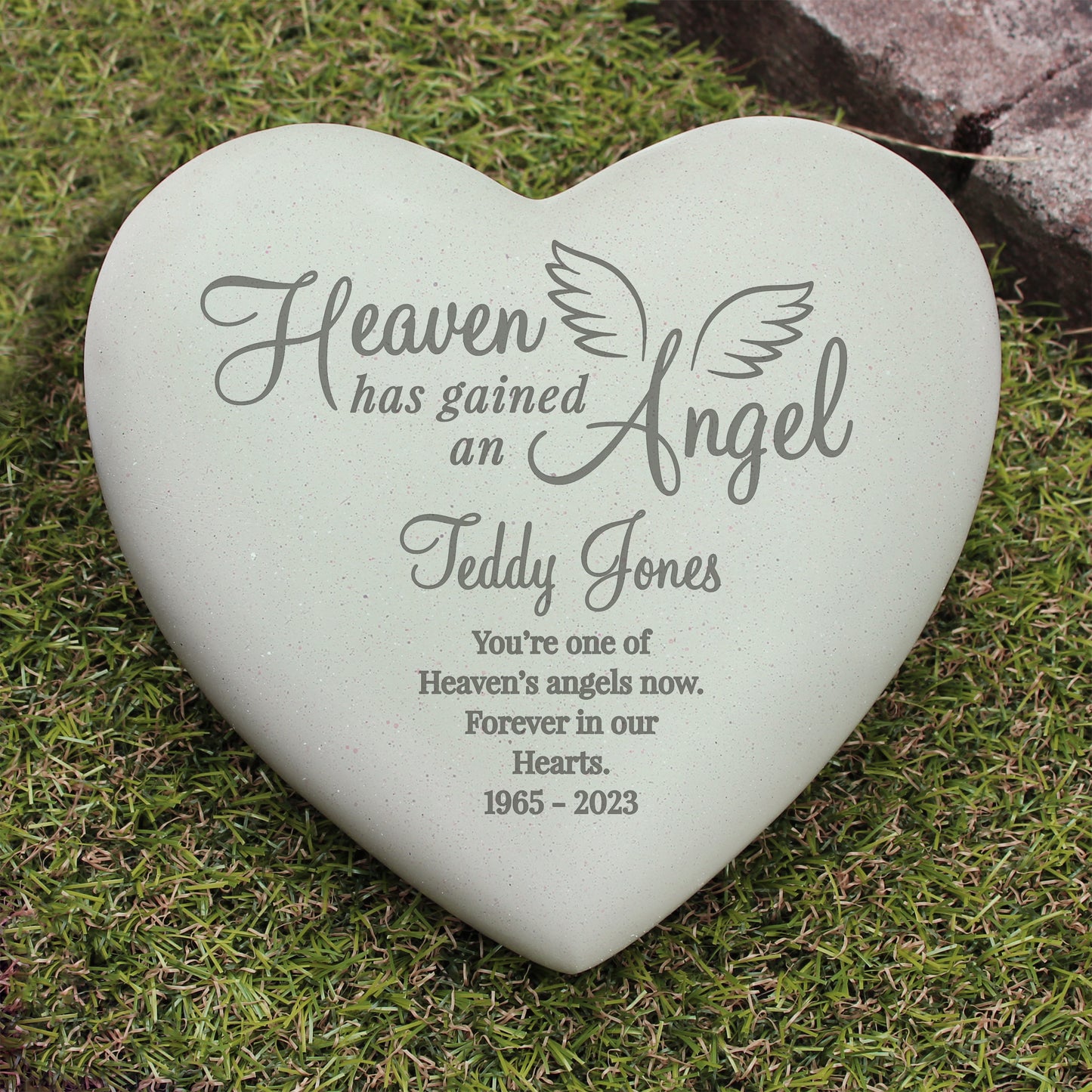 Personalised Angel Heart Memorial