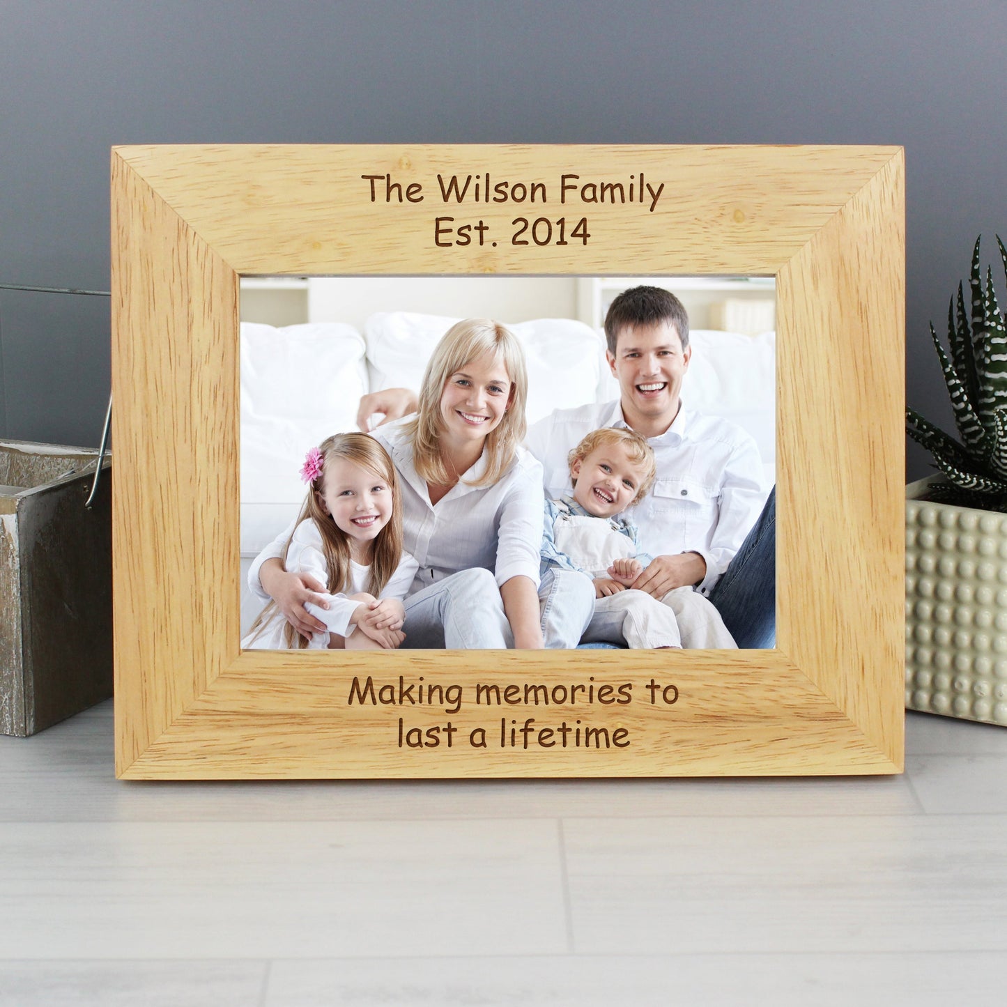 Personalised Landscape 5x7 Landscape Wooden Photo Frame