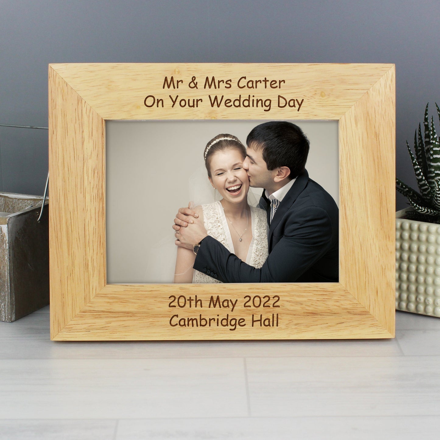 Personalised Landscape 5x7 Landscape Wooden Photo Frame