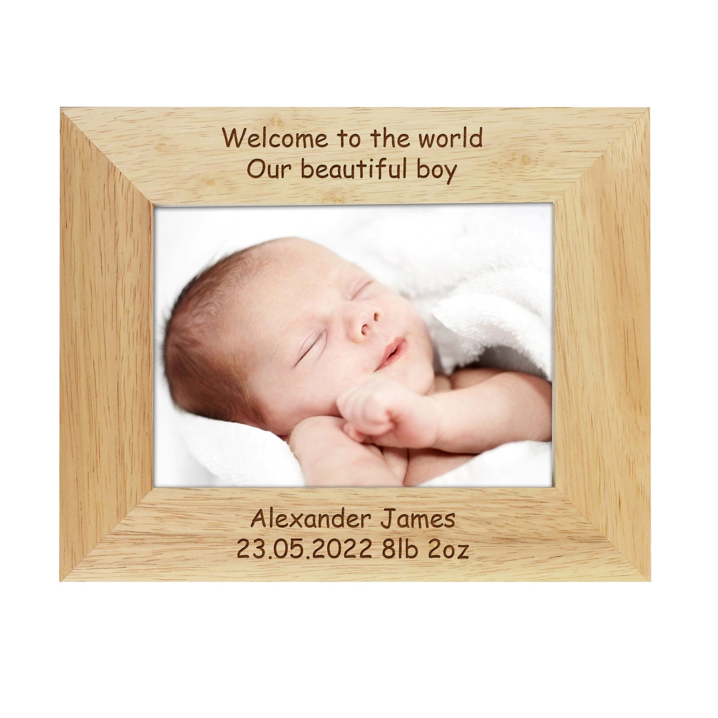 Personalised Landscape 5x7 Landscape Wooden Photo Frame