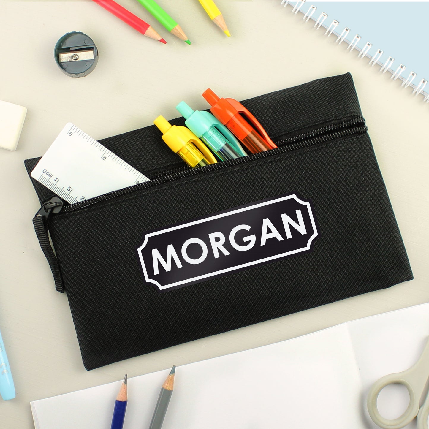 Personalised Black Pencil Case