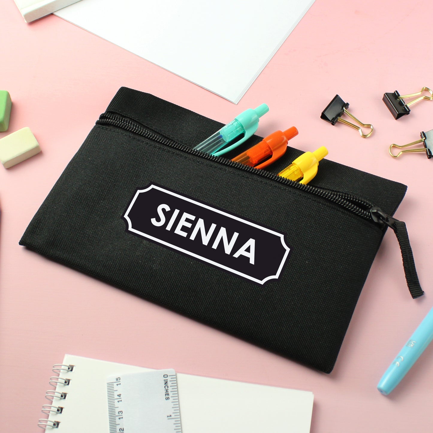 Personalised Black Pencil Case